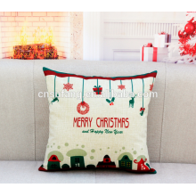 Le coussin brodé à la main de Joyeux Noël couvre bas moq dans des housses de coussin d&#39;art